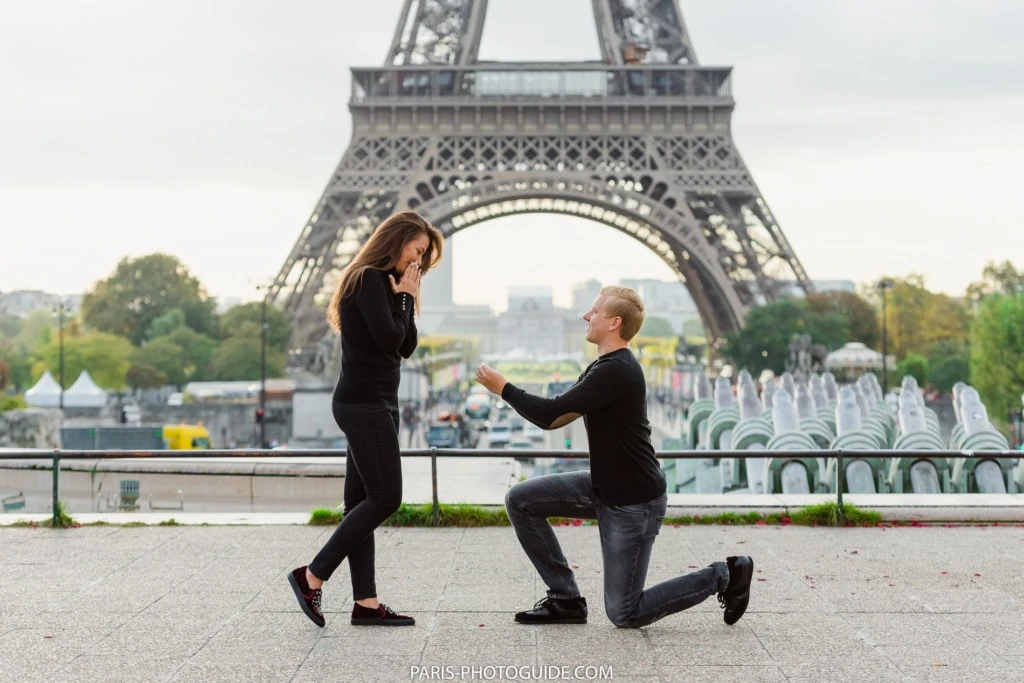 Engagement at the Eiffel Tower in Paris