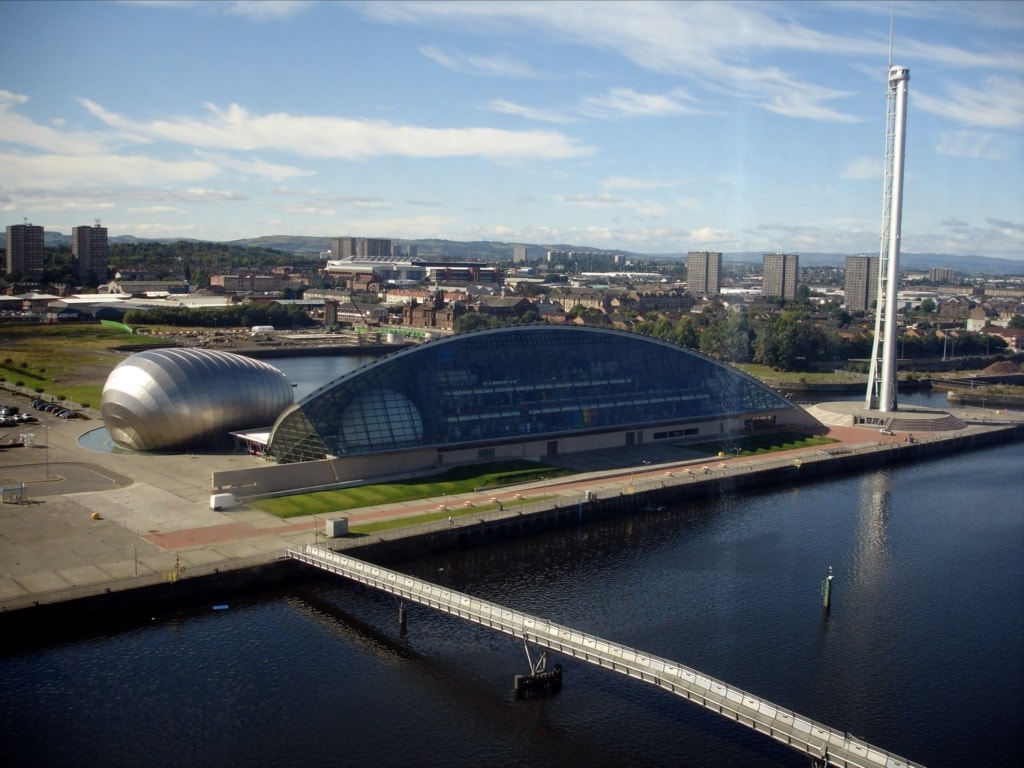 Arial view on Glasgow Science Centre