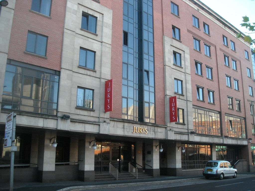 Entrance to the Jurys Inn hotel in Manchester