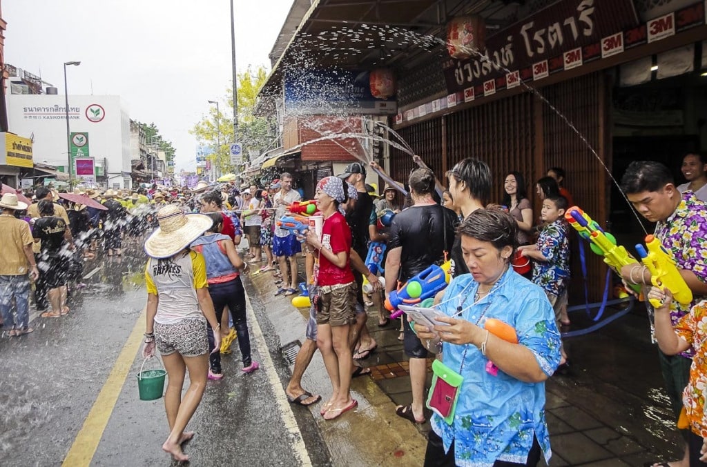 Thai holiday Songkran during Smoky Season in Chiang Mai