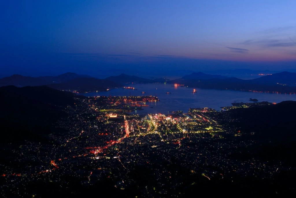 Night view on the city from Mount Haigamine in Hiroshima