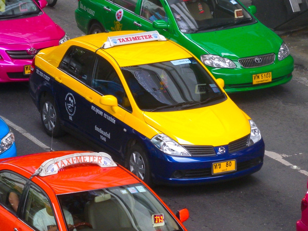 A Pattaya Metered Taxi on Silom Road, Bangkok.