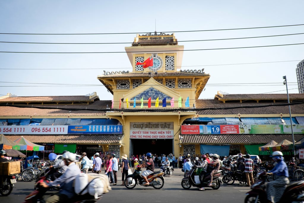 Entrance to the Binh Tay Market in Vietnam