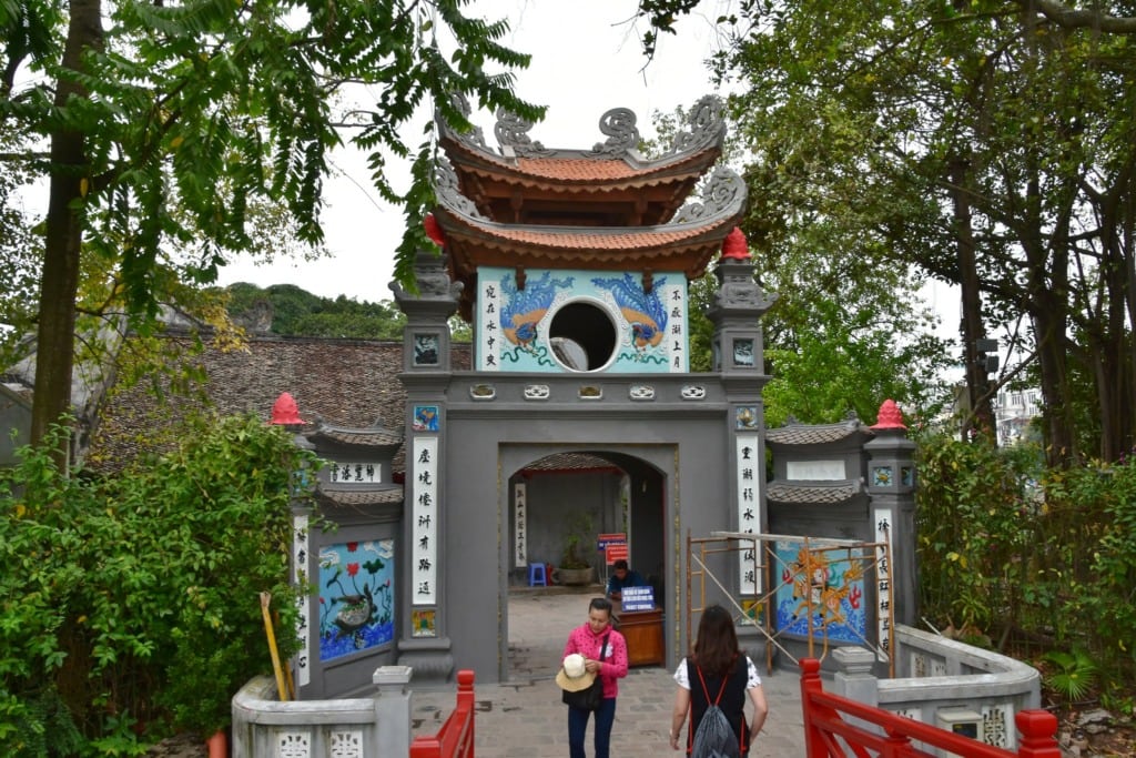Entrance to the Ngoc Son Temple in Hanoi, Vietnam