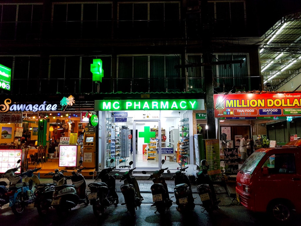 Night pharmacy in Thailand
