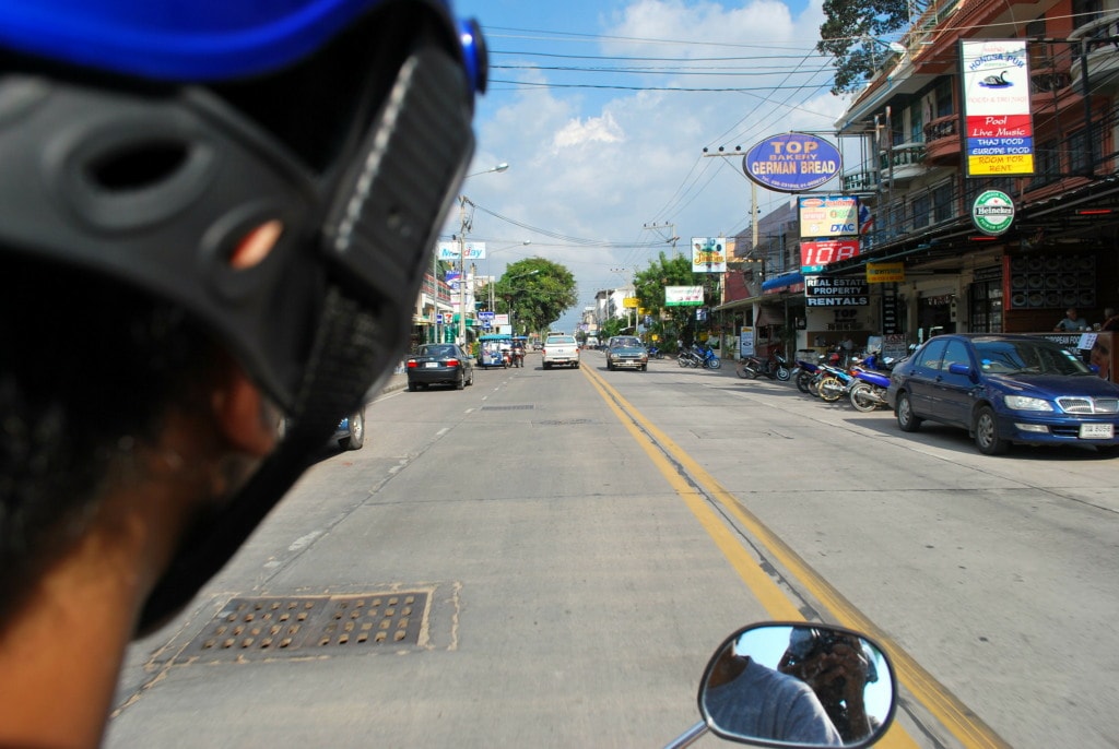 Driving the motorbike on Pattaya street