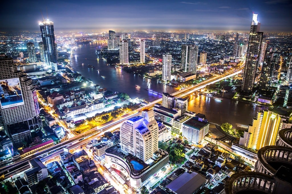 View on Bangkok city at night
