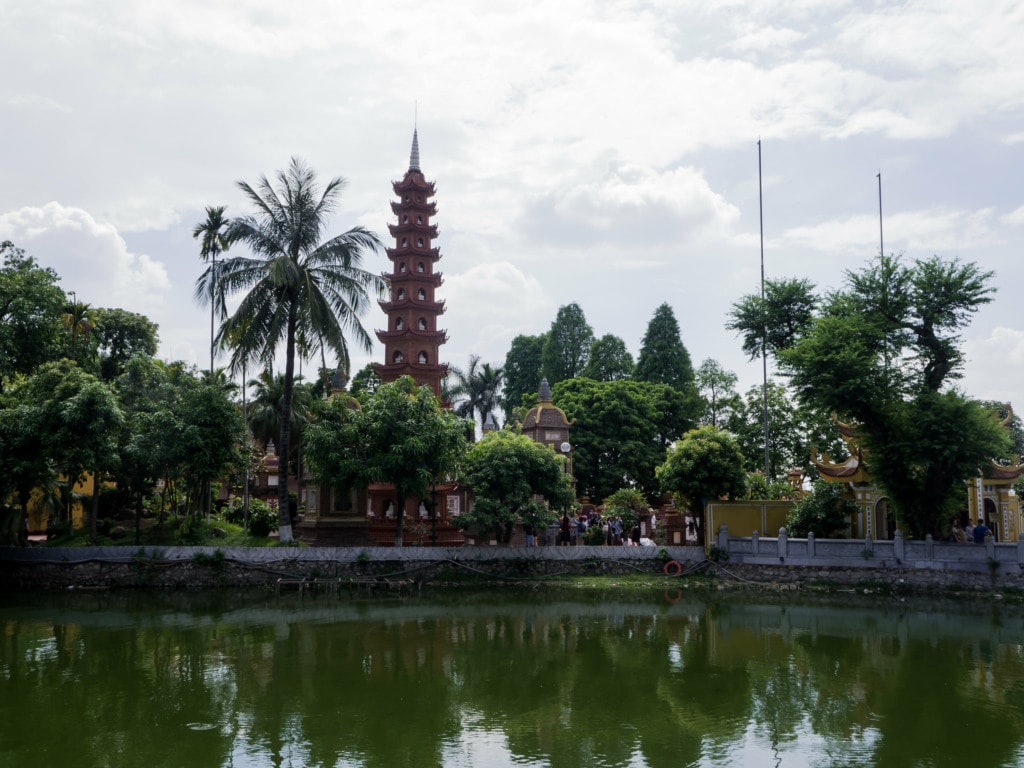 View on The Trấn Quốc Pagoda is the oldest Buddhist temple in Hanoi
