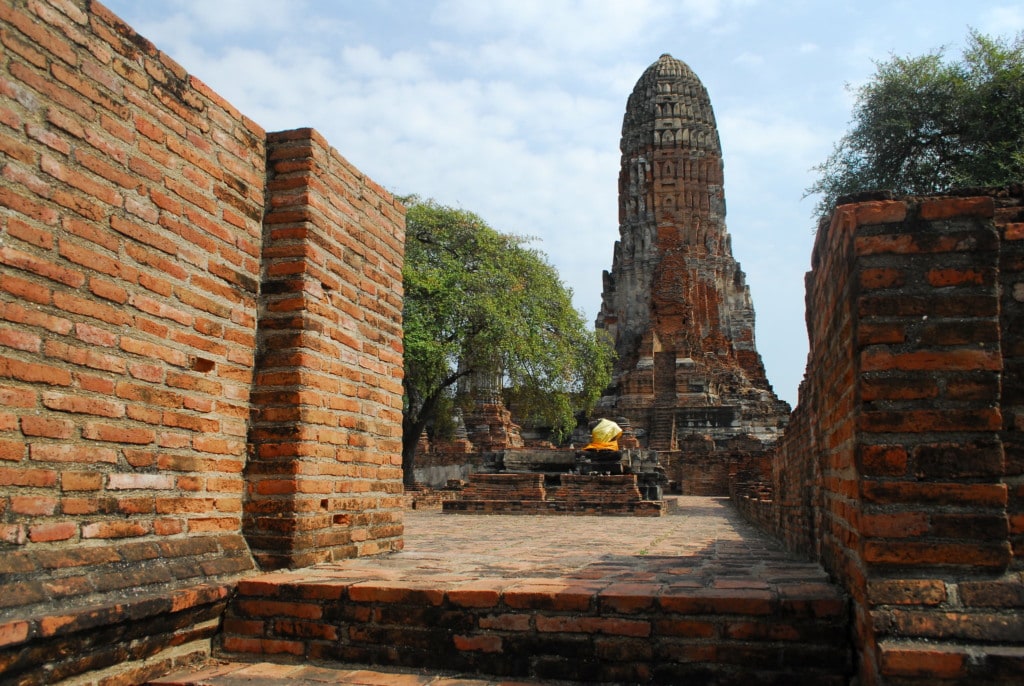 View on Wat Phra Ram temple in Ayutthaya Thailand