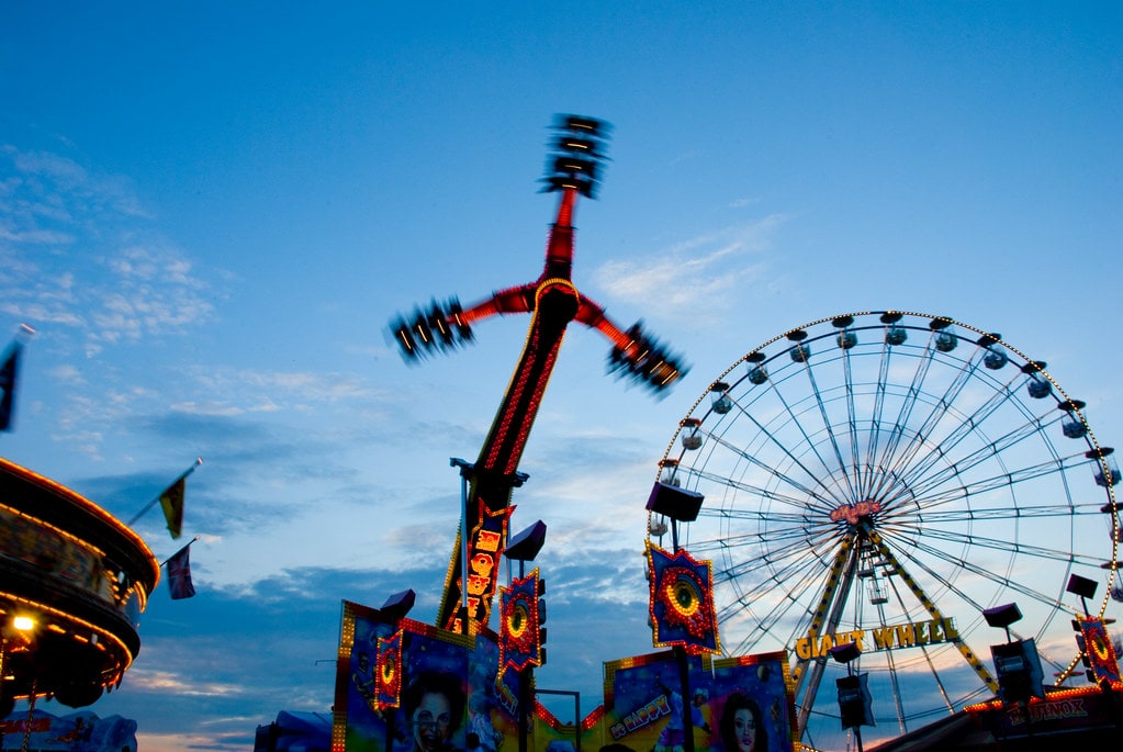 Hoppings attractions park in Newcastle
