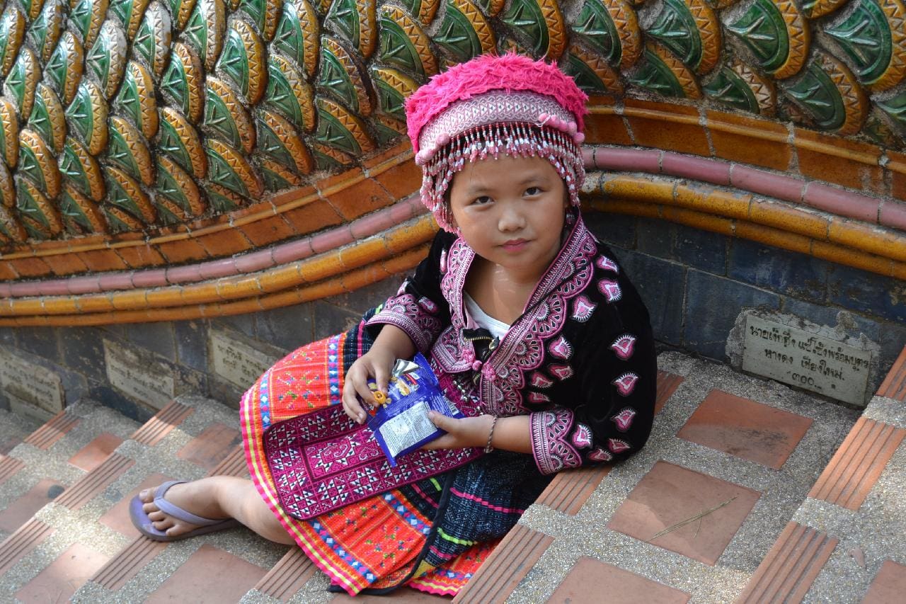 A Hmong girl wearing traditional clothes in Vietnam