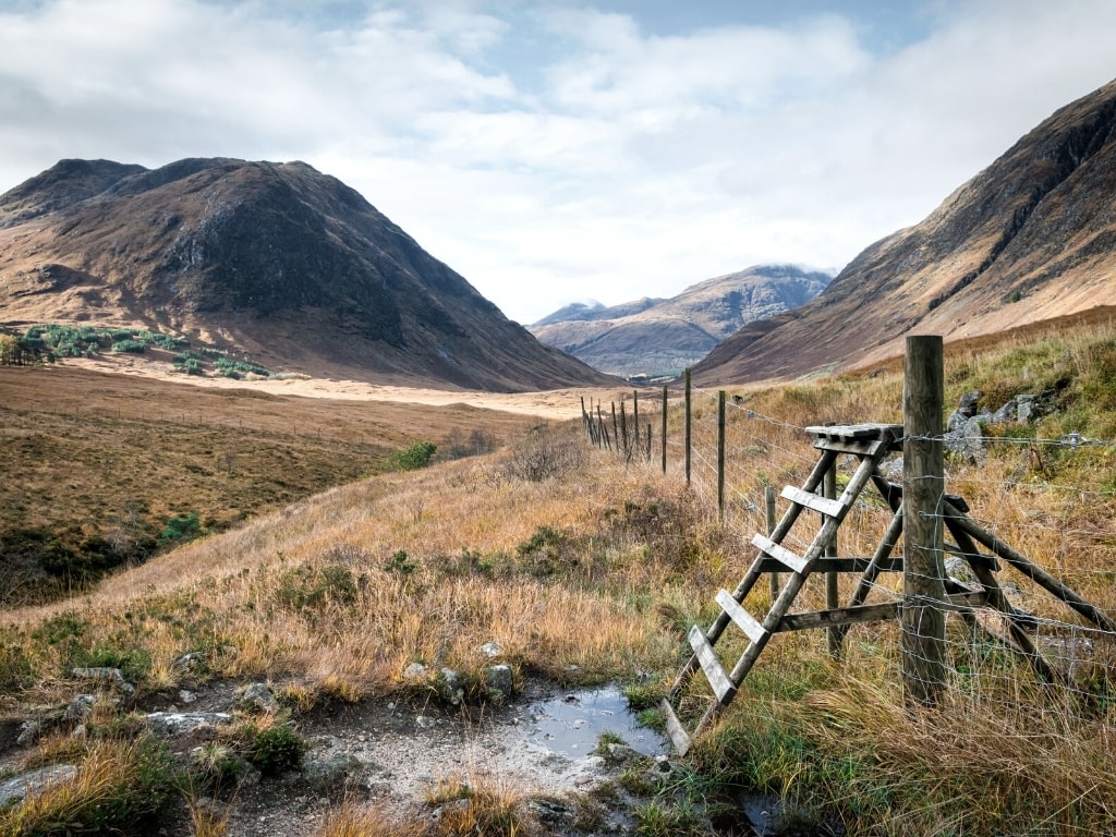  A fence crossing in the Scottish Highlands