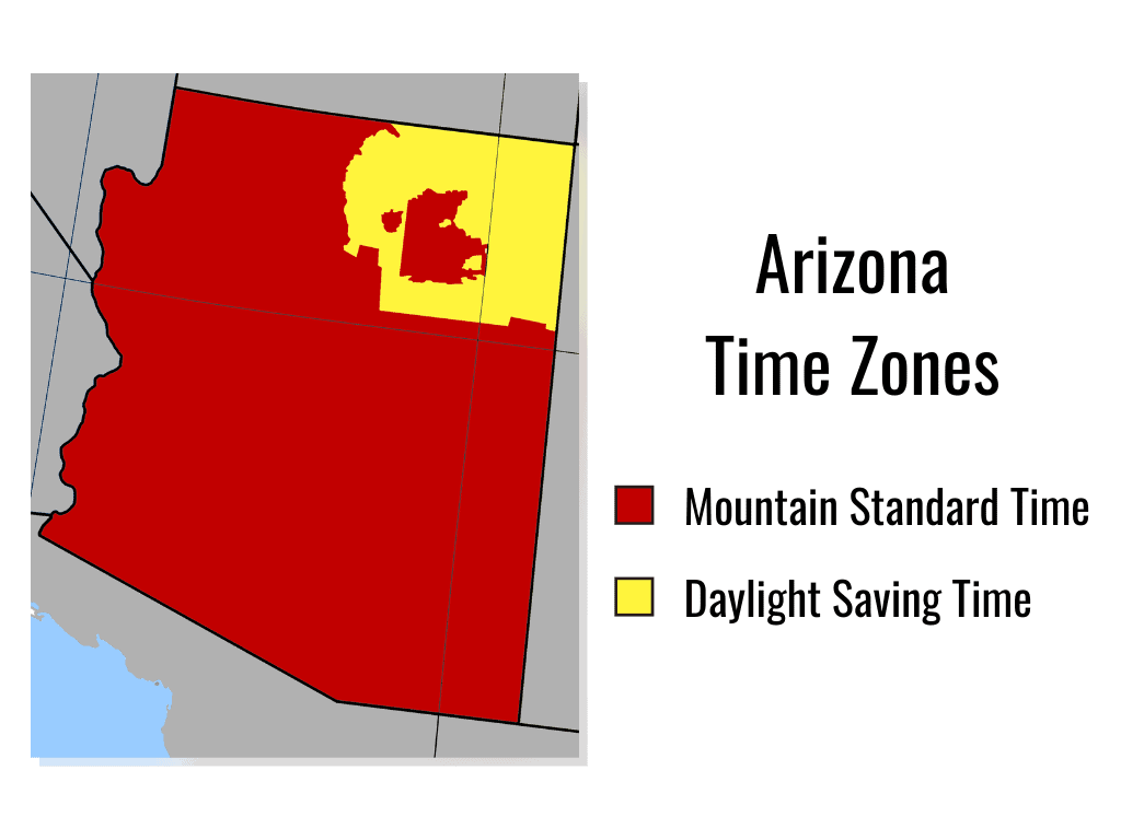 Arizona Time Zone Map