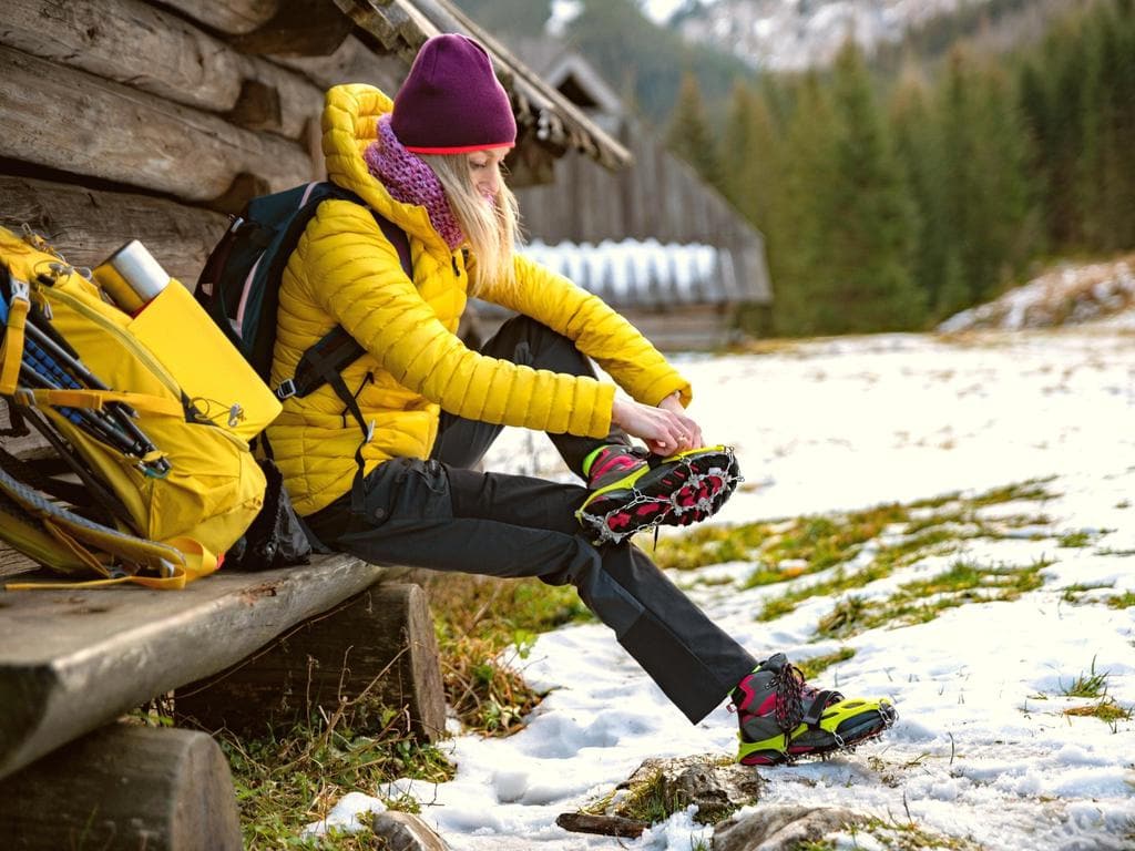 A Women at a Mountain Resort Ready to Go Hiking