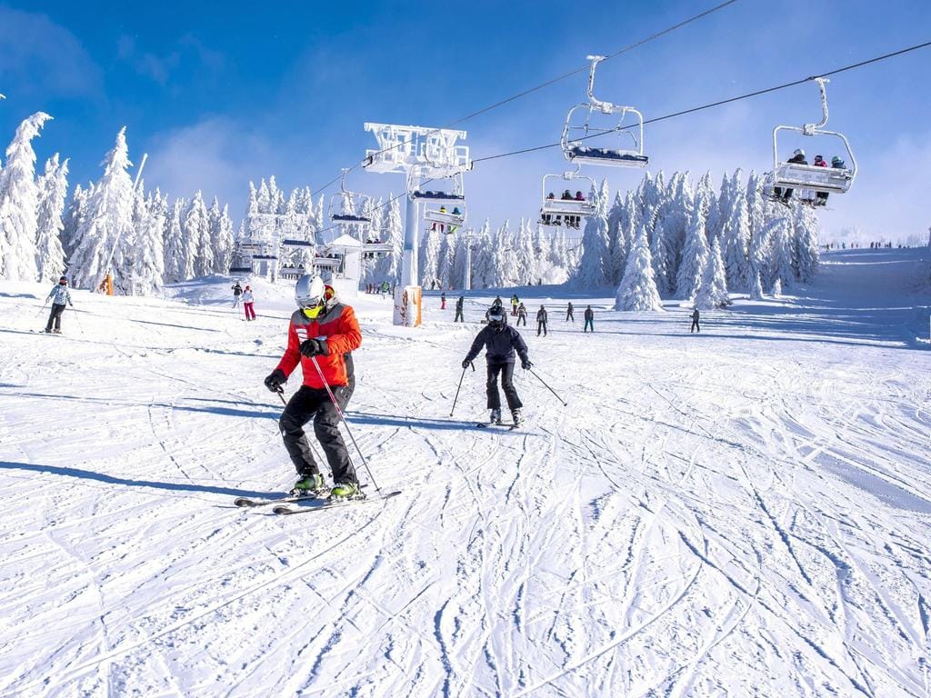 Skiing at a Ski Resort