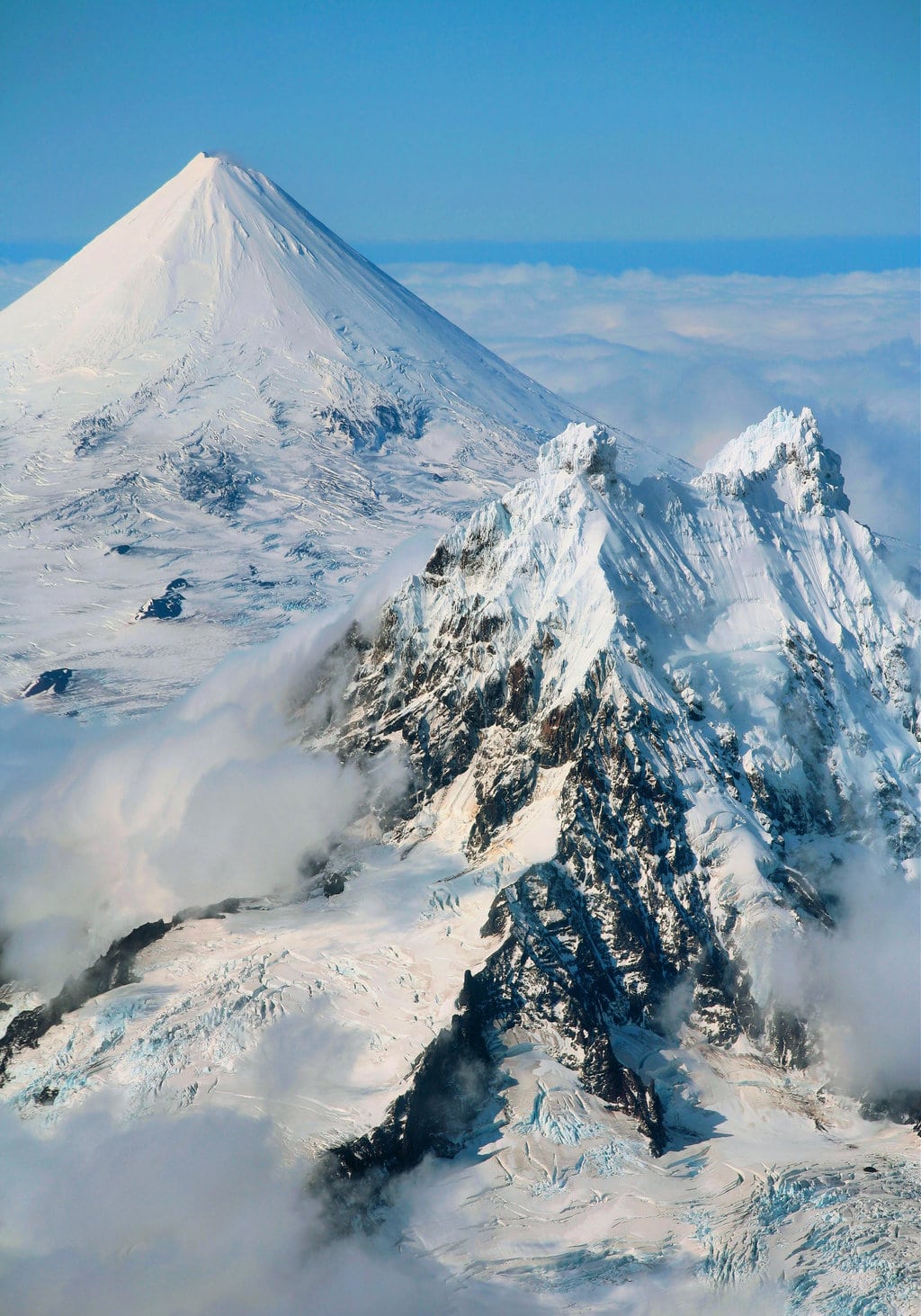 Aerial Image of Shishaldin Volcano in Unimak Island, Alaska
