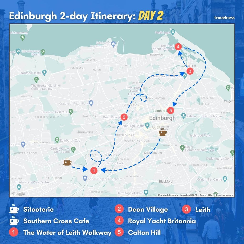 Edinburgh Day 2 Itinerary Map